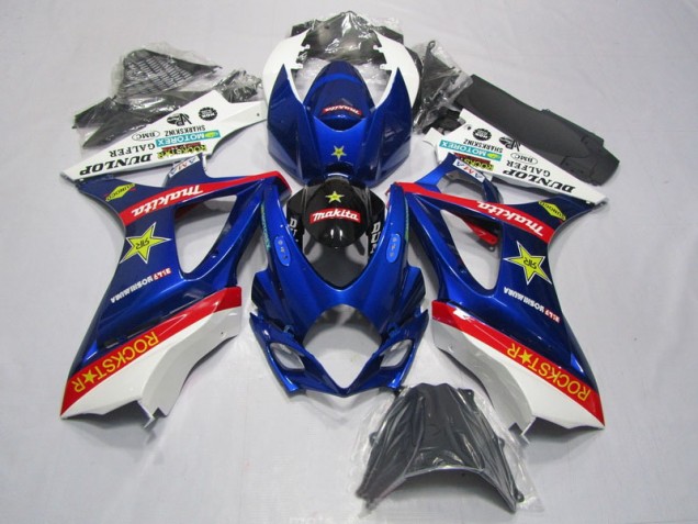 Blu Rosso Rockstar Carene Moto Suzuki GSXR 1000 K7 2007-2008 Blu Rosso Rockstar Carene Moto Suzuki GSXR 1000 K7 2007-2008
