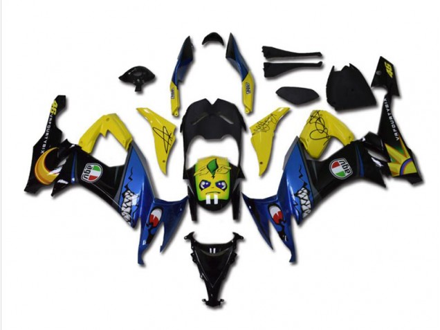 Blu Squalo Carene Moto Kawasaki ZX10R 2008-2010