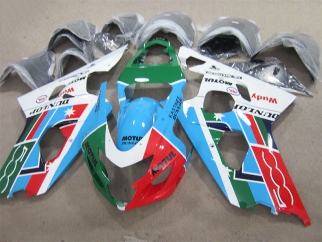 Blu Verde Rosso Motul Carene Moto Suzuki GSXR 600 K4 2004-2005 Blu Verde Rosso Motul Carene Moto Suzuki GSXR 600 K4 2004-2005