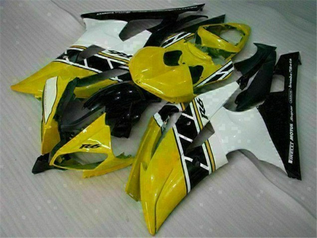 Giallo Bianco Carene Moto Yamaha R6 2008-2016 Giallo Bianco Carene Moto Yamaha R6 2008-2016