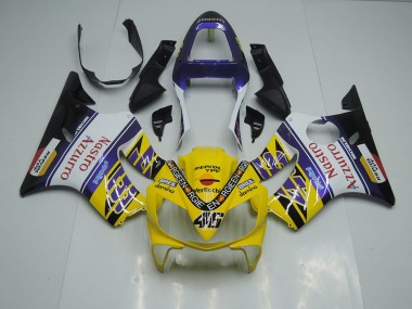 Giallo Bianco Nastro Azzurro Carene Moto Honda CBR 600 F4i 2001-2003