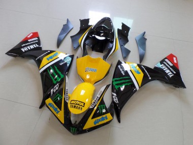 Giallo Nero Monster Kits Carenatura Moto Completa Yamaha R1 2012-2014