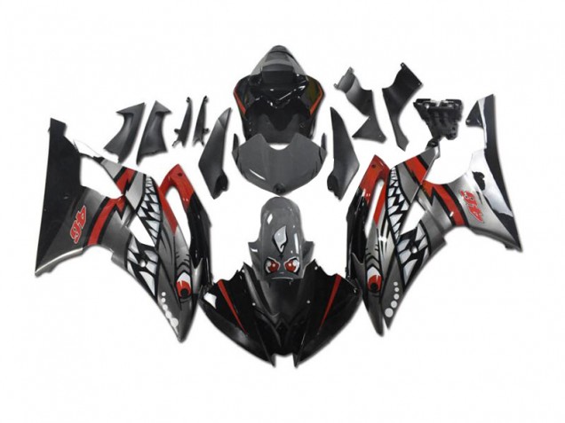 Grigio Rosso Squalo Carene Moto Yamaha R6 2008-2016 Grigio Rosso Squalo Carene Moto Yamaha R6 2008-2016