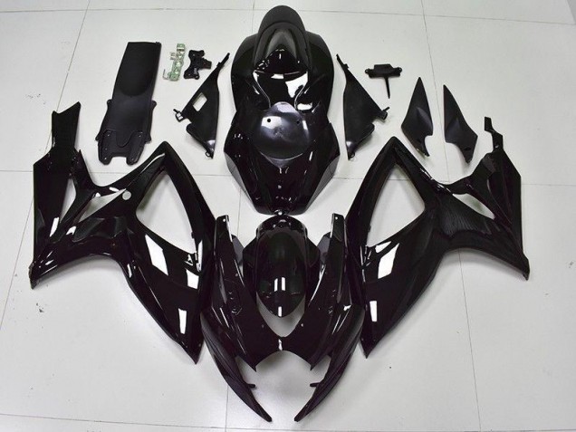 Lucido Nero Carene Moto Suzuki GSXR 600 / 750 K6 2006-2007 Lucido Nero Carene Moto Suzuki GSXR 600 / 750 K6 2006-2007