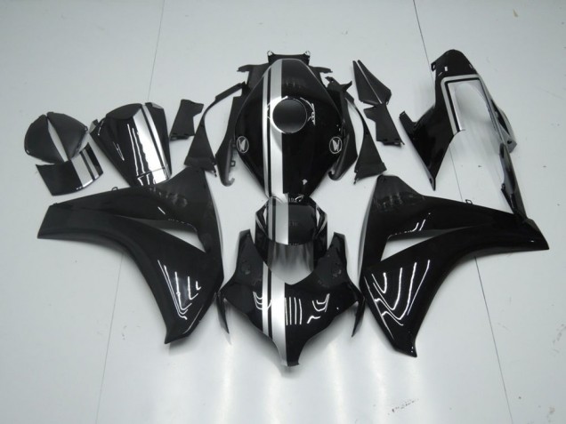 Lucido Nero con Argento Banda Carene Moto Honda CBR 1000 RR 2008-2011 Lucido Nero con Argento Banda Carene Moto Honda CBR 1000 RR 2008-2011