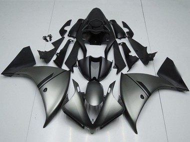 Carene Moto Yamaha YZF R1 2012-2014 - Grigio Opaco Nero Opaco Economici