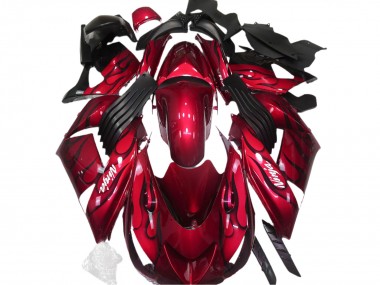 Carena Moto Kawasaki ZX14R 2006-2011 - Rosso Nero Fiamma Bianco Ninja Economici