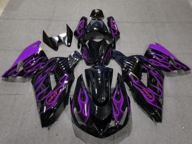 Carena Moto Kawasaki ZX14R 2006-2011 - Nero Lucido Viola Fiamma Economici