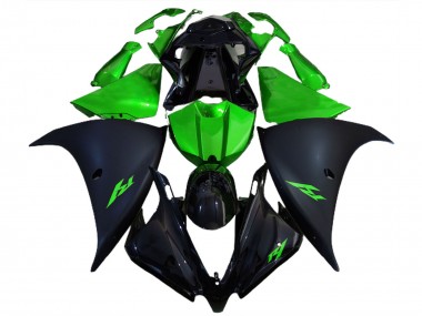 Carena Moto Yamaha R1 2012-2014 - Nero Lucido Nero Opaco Verde Economici