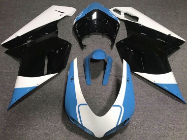 Carena Moto Ducati 848 1098 1198 2007-2014 - Bianco Blu Nero Lucido Economici