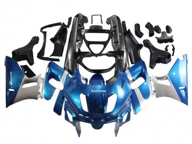 Carena Moto Kawasaki ZZR600 1998-2003 - Blu Argento Nero Economici