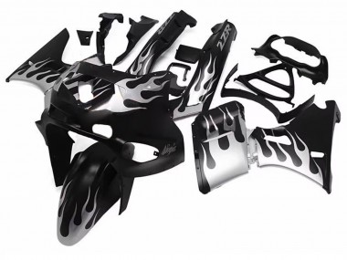 Carena Moto Kawasaki ZZR600 1998-2003 - Nero Lucido Argento Fiamma Economici