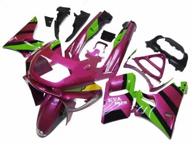 Carena Moto Kawasaki ZZR600 1998-2003 - Rosa Profondo Verde EVA Corsa Economici