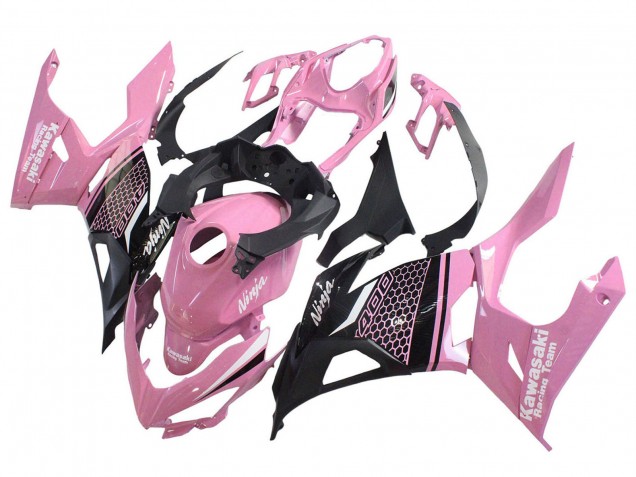 Carena Moto Kawasaki Ninja 400 2018-2024 - Rosa Nero Opaco Honeycomb