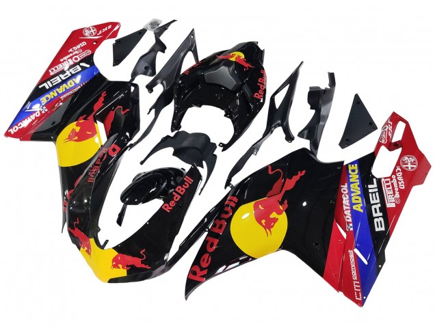 Carena Moto Ducati 848/1098/1198 2007-2014 - Nero Lucido Giallo Blu Red Bull