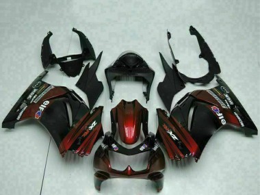 Carene Moto Kawasaki EX250 2008-2012 - Nero Lucido Rosso Bordeaux Economici
