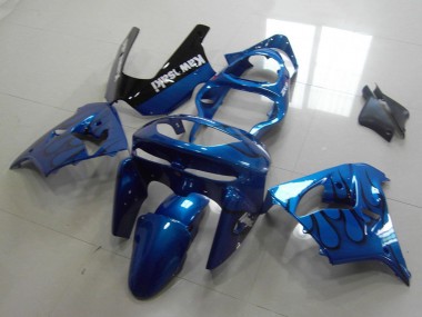Carene Moto Kawasaki ZX9R 1998-1999 - Blu Nero Fiamma Economici