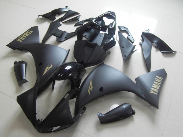 Carena Moto Yamaha YZF R1 2012-2014 - Nero Lucido Nero Opaco Oro Decals