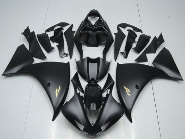 Carene Moto Yamaha YZF R1 2012-2014 - Nero Lucido Nero Opaco Oro Decals Economici