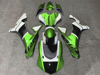 Carena Moto Yamaha YZF 1000 R1 2020-2025 - Bianco Verde Falso Fibra di Carbonio Economici