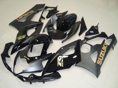 Carene Moto Suzuki GSXR 1000 2005-2006 - Nero Lucido Nero Opaco Oro Decal Economici