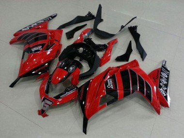Carene Moto Kawasaki ZX300R 2013-2018 - Rosso Nero Air Force Economici