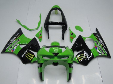 Carene Moto Kawasaki ZX6R 1998-1999 - Verde Nero Lucido Giallo Elf Bridgestone Mostro Economici