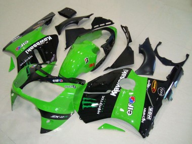 Carene Moto Kawasaki ZX12R 2000-2001 - Verde Nero Lucido Elf Touch4 Mostro Economici