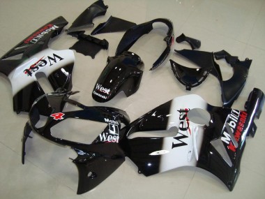 Carene Moto Kawasaki ZX12R 2002-2006 - Nero Lucido Bianco West Rosso Economici