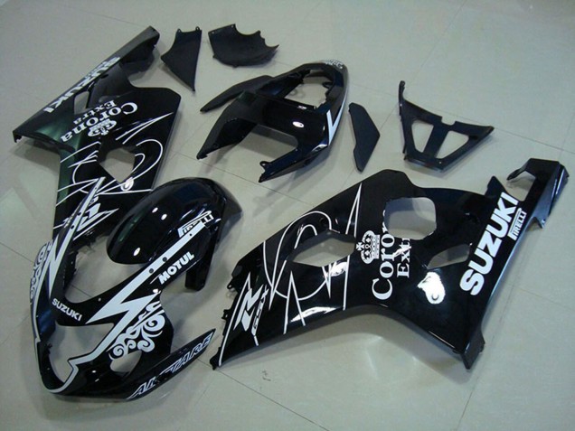 Carene Moto Suzuki GSXR 750 2004-2005 - Nero Lucido Bianco Corona Extra Motul