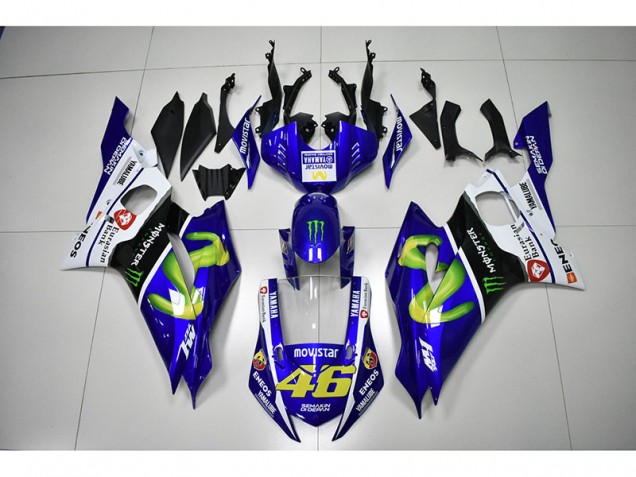 Monster Blu Movistar 46 Carene Moto Yamaha R6 2017-2023 Monster Blu Movistar 46 Carene Moto Yamaha R6 2017-2023