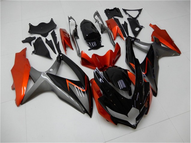 Nero Arancia Grigio Carene Moto Suzuki GSXR 600 / 750 K8 2008-2010 Nero Arancia Grigio Carene Moto Suzuki GSXR 600 / 750 K8 2008-2010