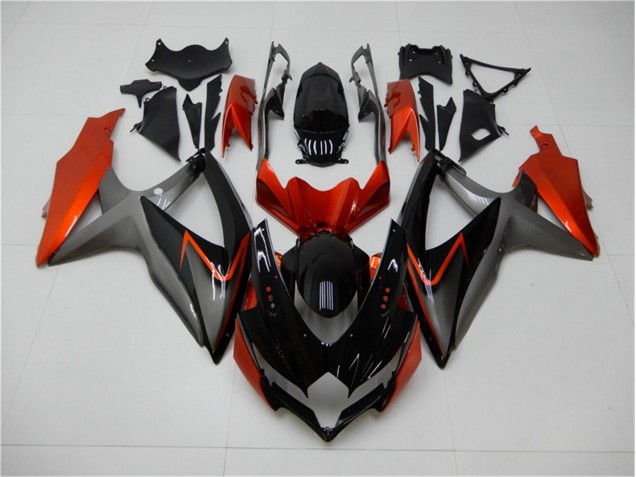 Nero Arancia Grigio Carene Moto Suzuki GSXR 600 / 750 K8 2008-2010 Nero Arancia Grigio Carene Moto Suzuki GSXR 600 / 750 K8 2008-2010