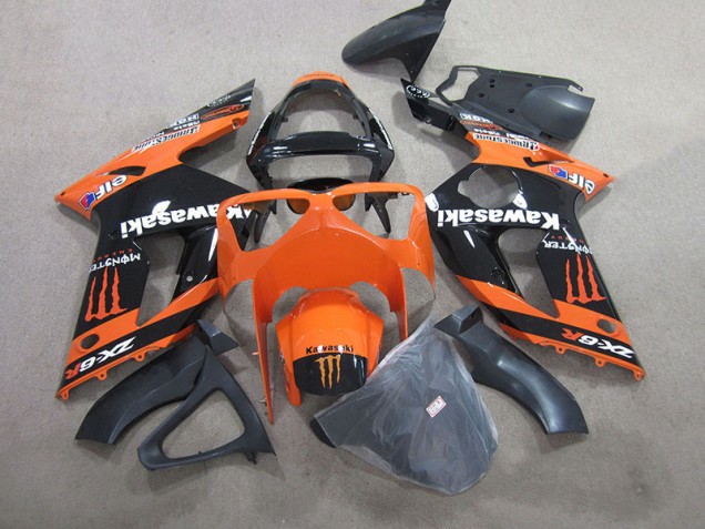 Nero Arancia Monster Carene Moto Kawasaki ZX6R 2003-2004 Nero Arancia Monster Carene Moto Kawasaki ZX6R 2003-2004