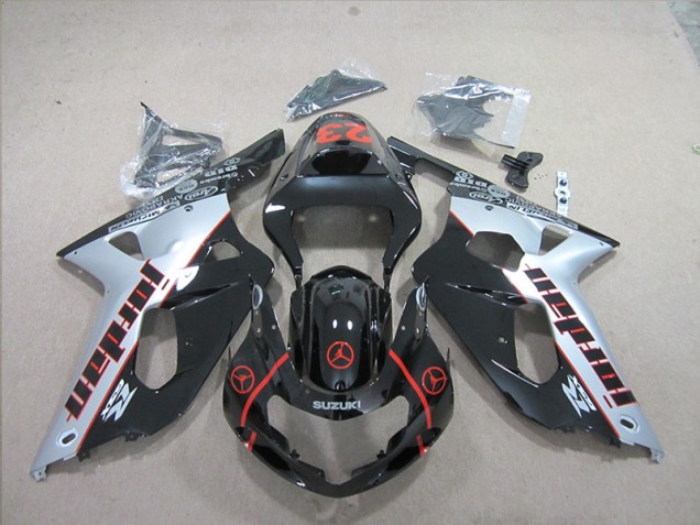 Nero Argento Carene Moto Suzuki GSXR 600 K1 K2 K3 2001-2003 Nero Argento Carene Moto Suzuki GSXR 600 K1 K2 K3 2001-2003