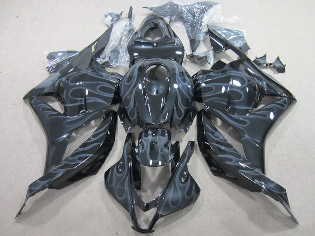 Nero Argento Fiamma Plastica Moto Honda CBR 600 RR 2009-2012 Nero Argento Fiamma Plastica Moto Honda CBR 600 RR 2009-2012