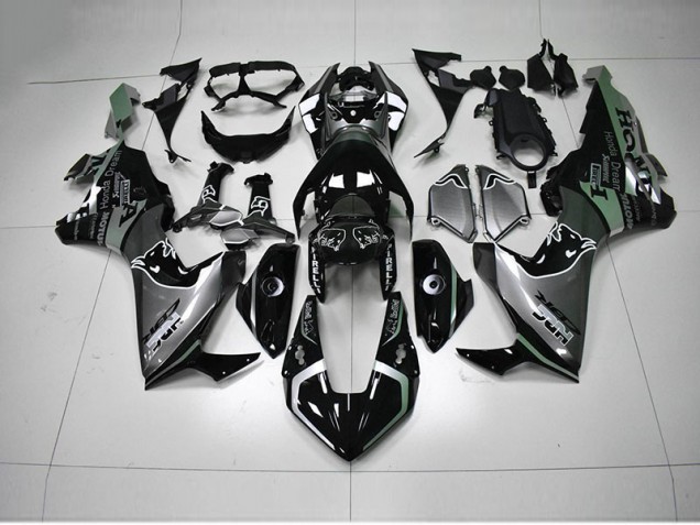 Nero Argento HRC Carene Moto Honda CBR 1000 RR 2017-2023 Nero Argento HRC Carene Moto Honda CBR 1000 RR 2017-2023