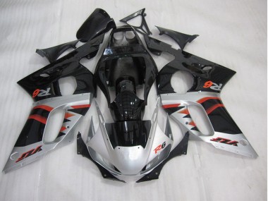 Nero Argento Kit Carenatura Moto Iniezione Yamaha R6 1998-2002