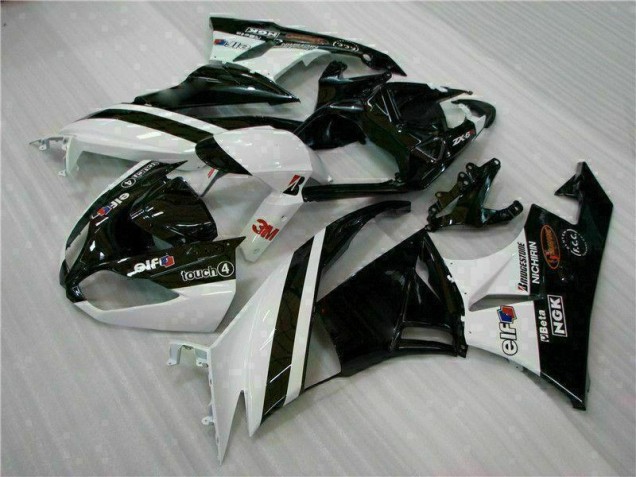 Nero Bianco 3M Touch4 Kits Carenatura Moto Iniezione Kawasaki ZX6R 2009-2012 Nero Bianco 3M Touch4 Kits Carenatura Moto Iniezione Kawasaki ZX6R 2009-2012
