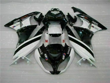 Nero Bianco 3M Touch4 Kits Carenatura Moto Iniezione Kawasaki ZX6R 2009-2012
