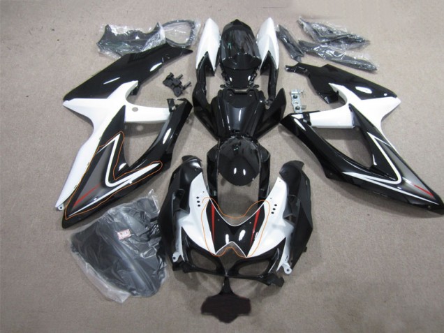 Nero Bianco ABS Moto Plastica & Carene Suzuki GSXR 600 K8 2008-2010 Nero Bianco ABS Moto Plastica & Carene Suzuki GSXR 600 K8 2008-2010