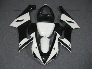 Nero Bianco ABS Plastica Moto Kawasaki ZX6R 2005-2006