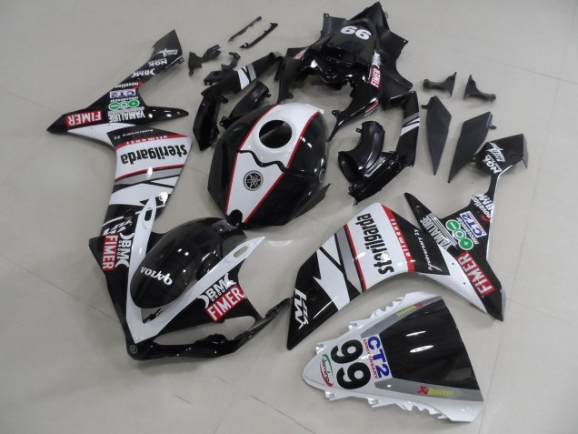 Nero Bianco Adesivos Packs Carene Moto Yamaha R1 2007-2008 Nero Bianco Adesivos Packs Carene Moto Yamaha R1 2007-2008