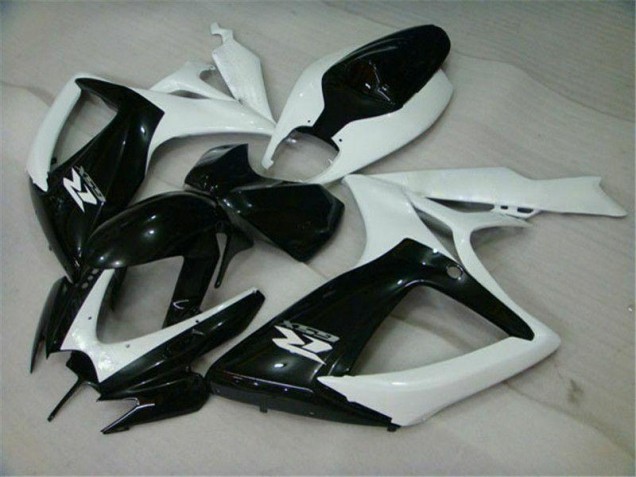 Nero Bianco Carene Moto Suzuki GSXR 600 / 750 K6 2006-2007 Nero Bianco Carene Moto Suzuki GSXR 600 / 750 K6 2006-2007