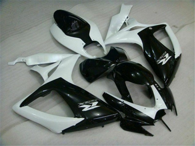 Nero Bianco Carene Moto Suzuki GSXR 600 / 750 K6 2006-2007 Nero Bianco Carene Moto Suzuki GSXR 600 / 750 K6 2006-2007