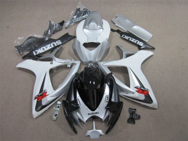 Nero Bianco Carene Moto Suzuki GSXR 600 K6 2006-2007