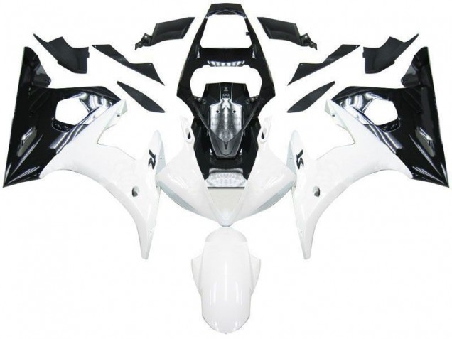 Nero Bianco Carene Moto Yamaha R6 2003-2005 Nero Bianco Carene Moto Yamaha R6 2003-2005