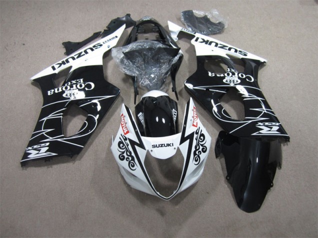 Nero Bianco Corona Extra Motul Carene Moto Suzuki GSXR 1000 K3 2003-2004 Nero Bianco Corona Extra Motul Carene Moto Suzuki GSXR 1000 K3 2003-2004