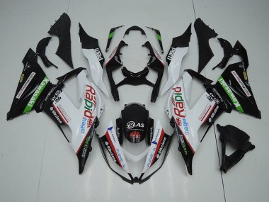 Nero Bianco Rapid Hager Carene Moto Kawasaki ZX6R 2013-2018