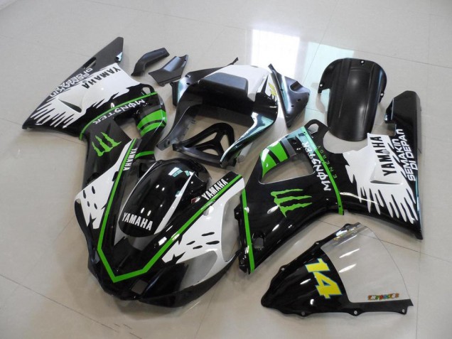 Nero Bianco Verde Monster Kit Carena Moto & Plastica Moto Yamaha R1 2000-2001 Nero Bianco Verde Monster Kit Carena Moto & Plastica Moto Yamaha R1 2000-2001
